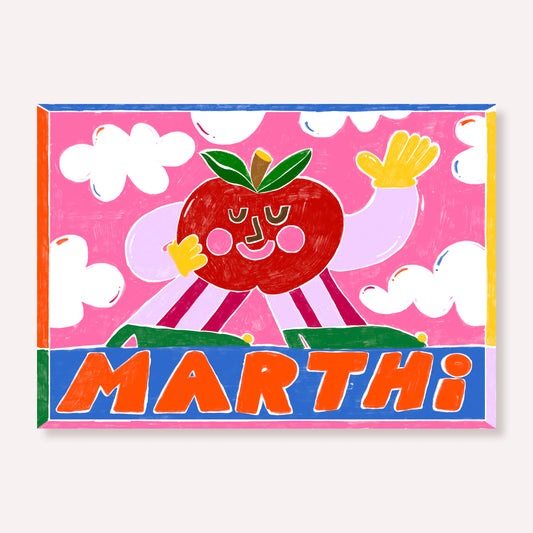 The Happy Apple 🍎 Name Illustration